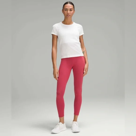 LULULEMON Wunder Train High-Rise Tight with Pockets 25" Vintage Rose Leggings 2 - Picture 3 of 12